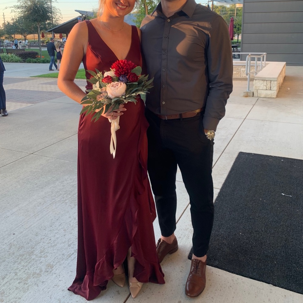 Bridesmaids dress wine size 4
